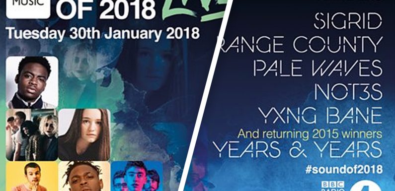 Not3s, Pale Waves, Rex Orange County, Sigrid, Yxng Bane and Years & Years are all set perform at the BBC’s Sound of 2018 hosted by Annie Mac