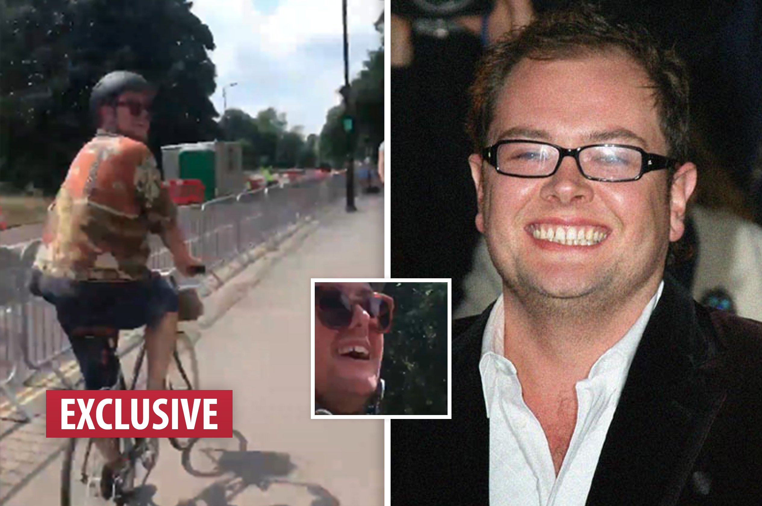 This hilarious four second video of Alan Carr riding his bike through London's Hyde Park is guaranteed to make you laugh