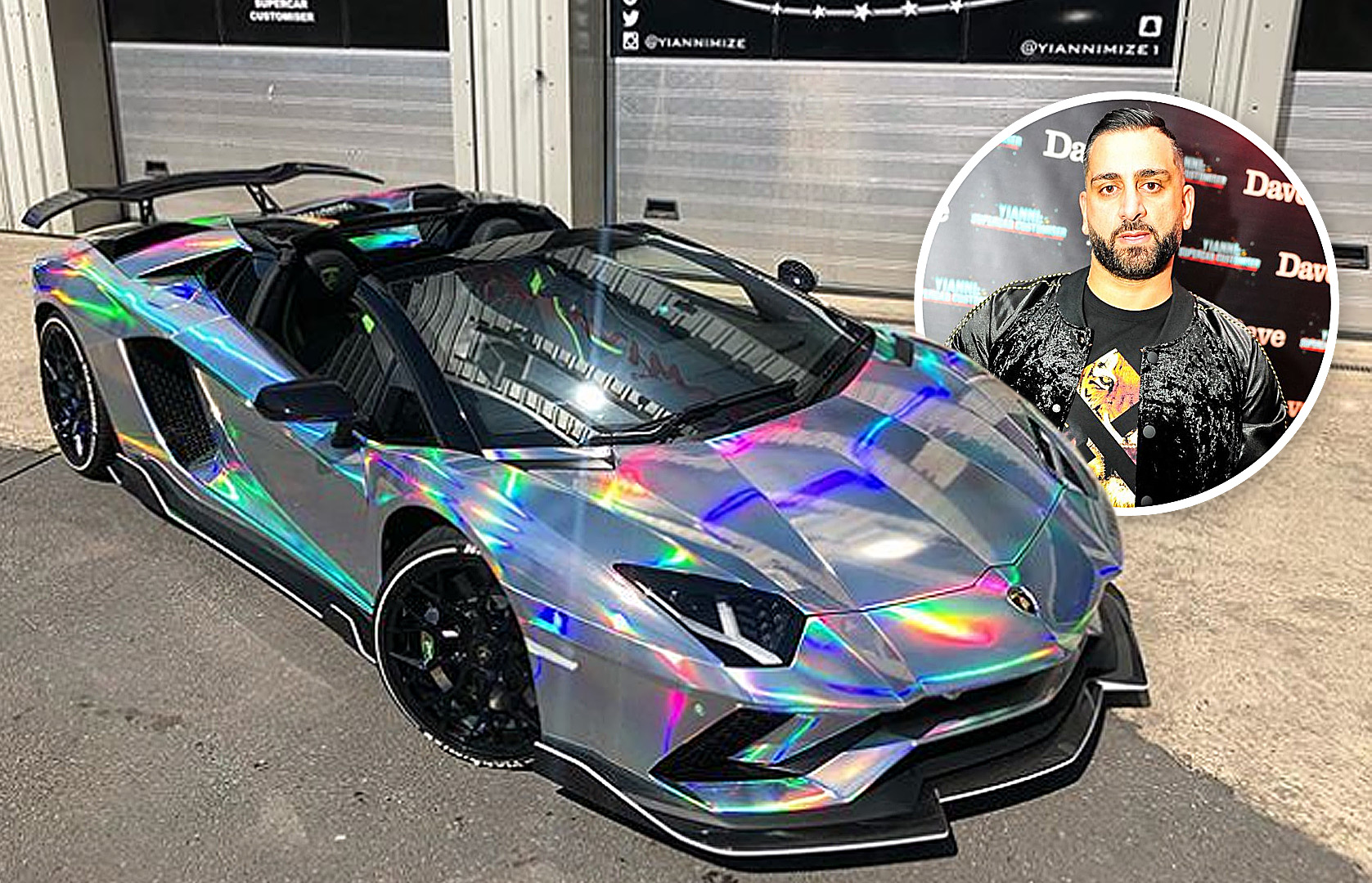 Supercar wrapper Yianni Charalambous gears up for European tour and shares first pictures of his colour-changing Lamborghini Aventador