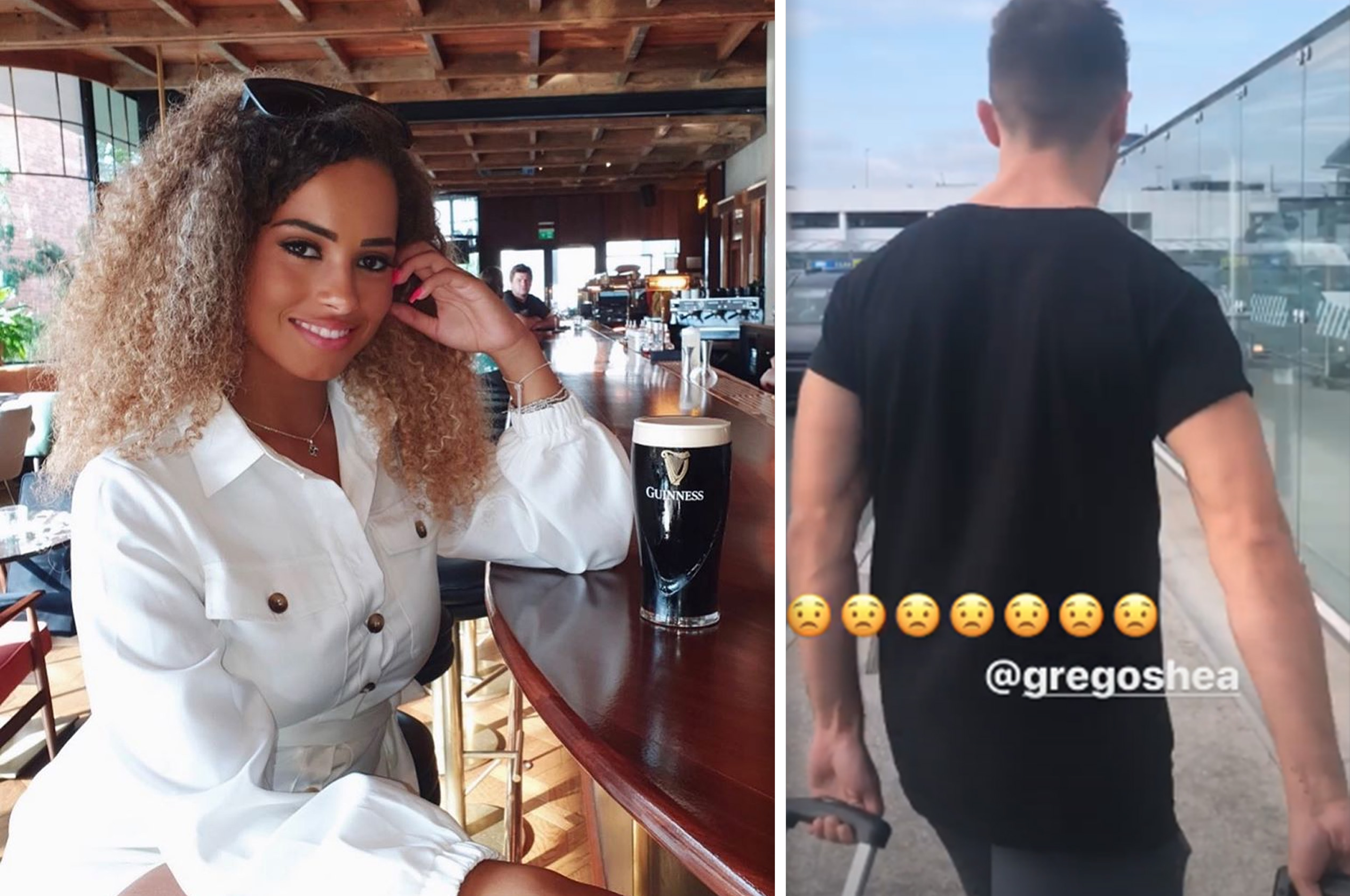 Love Island winner Amber Gill stops for pint of Guinness in Ireland as romantic getaway with boyfriend Greg O'Shea comes to an end