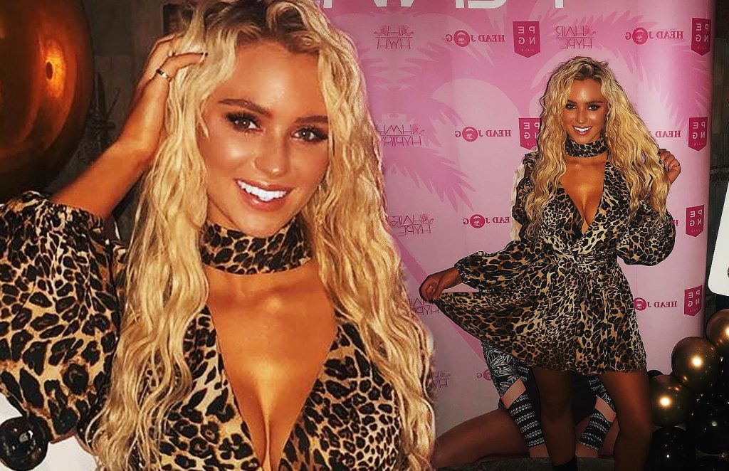 Love Island surfer Lucie Donlan puts on busty display in leopard print jumpsuit as she attends exclusive 'Peng Hair' launch event in London