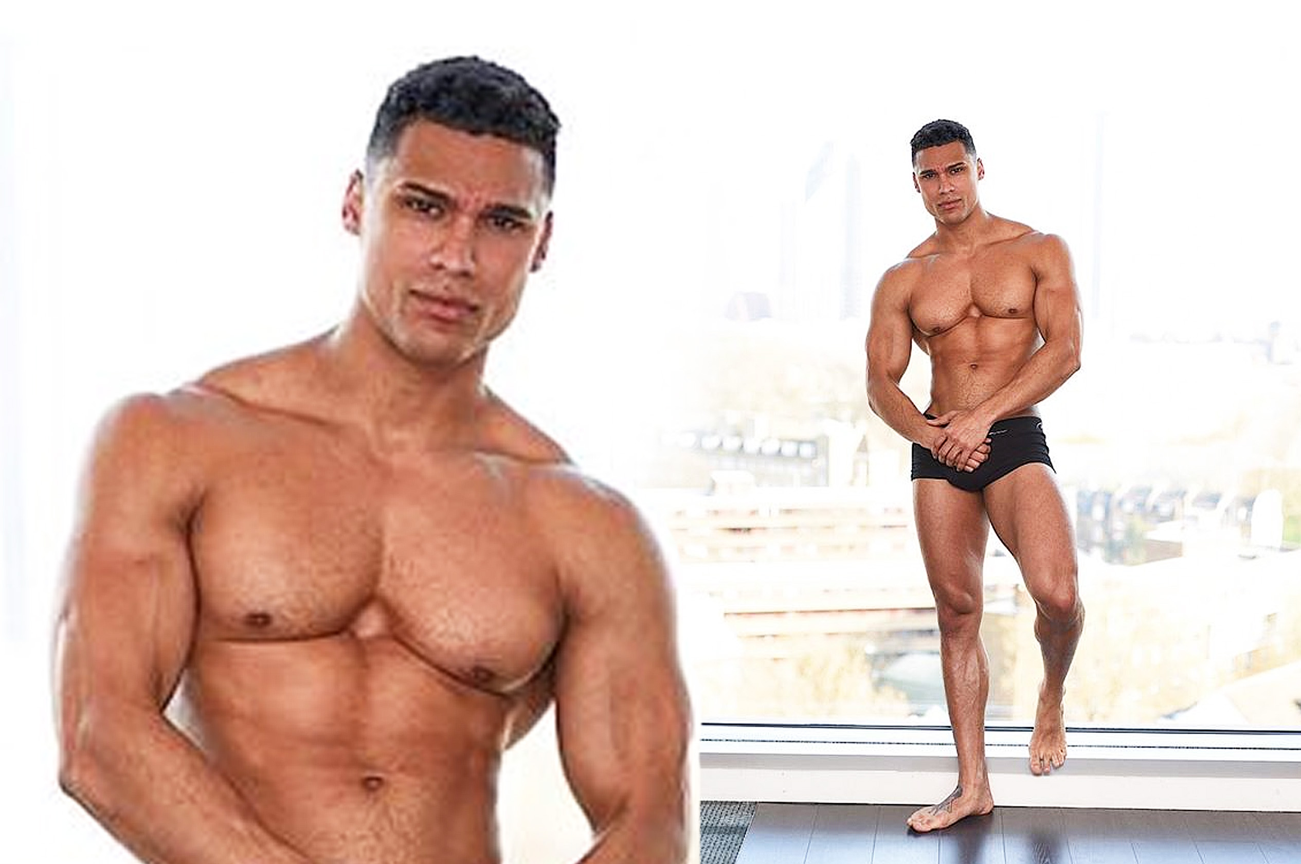 Love Island hunk Rykard Jenkins strips down to tiny black boxer shorts as he shows off his toned body in Bank Holiday Weekend snap