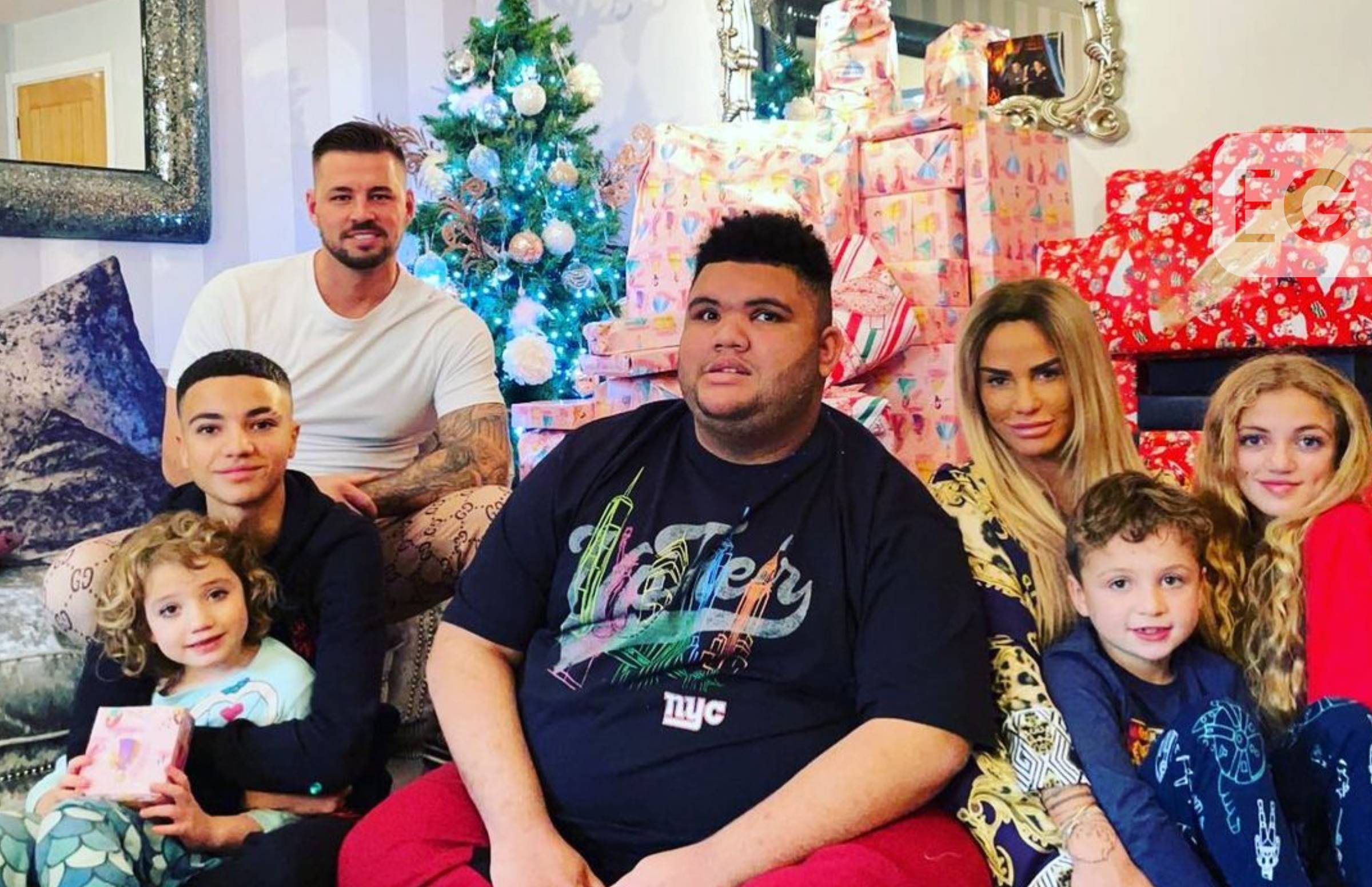 Katie Price shares Christmas family photo including Carl Woods