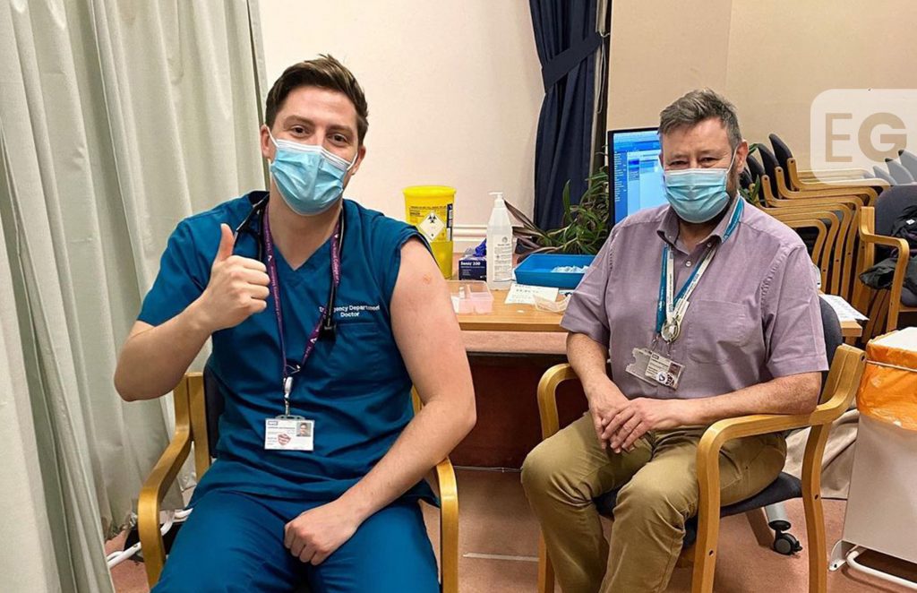 Dr Alex George 'emotional' after he gets Covid-19 vaccine