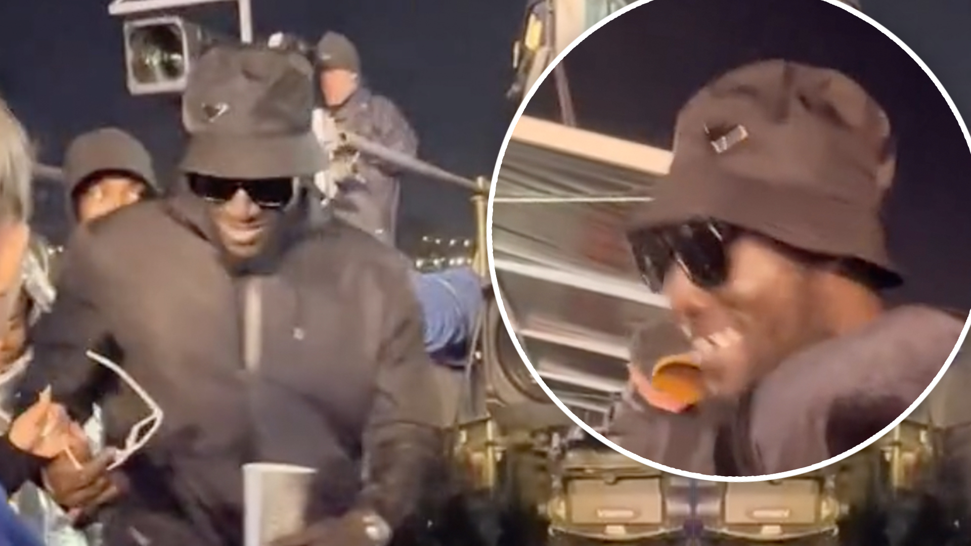 Footage shows the moment Stormzy falls over TV camera at Glastonbury