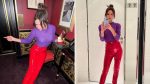 Victoria Beckham shows off her long legs in pair of bright red ‘sex pants’