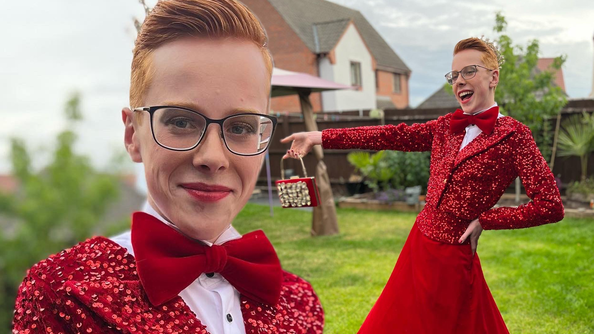 Teenage boy who wore red dress to school prom was 'living his best life'