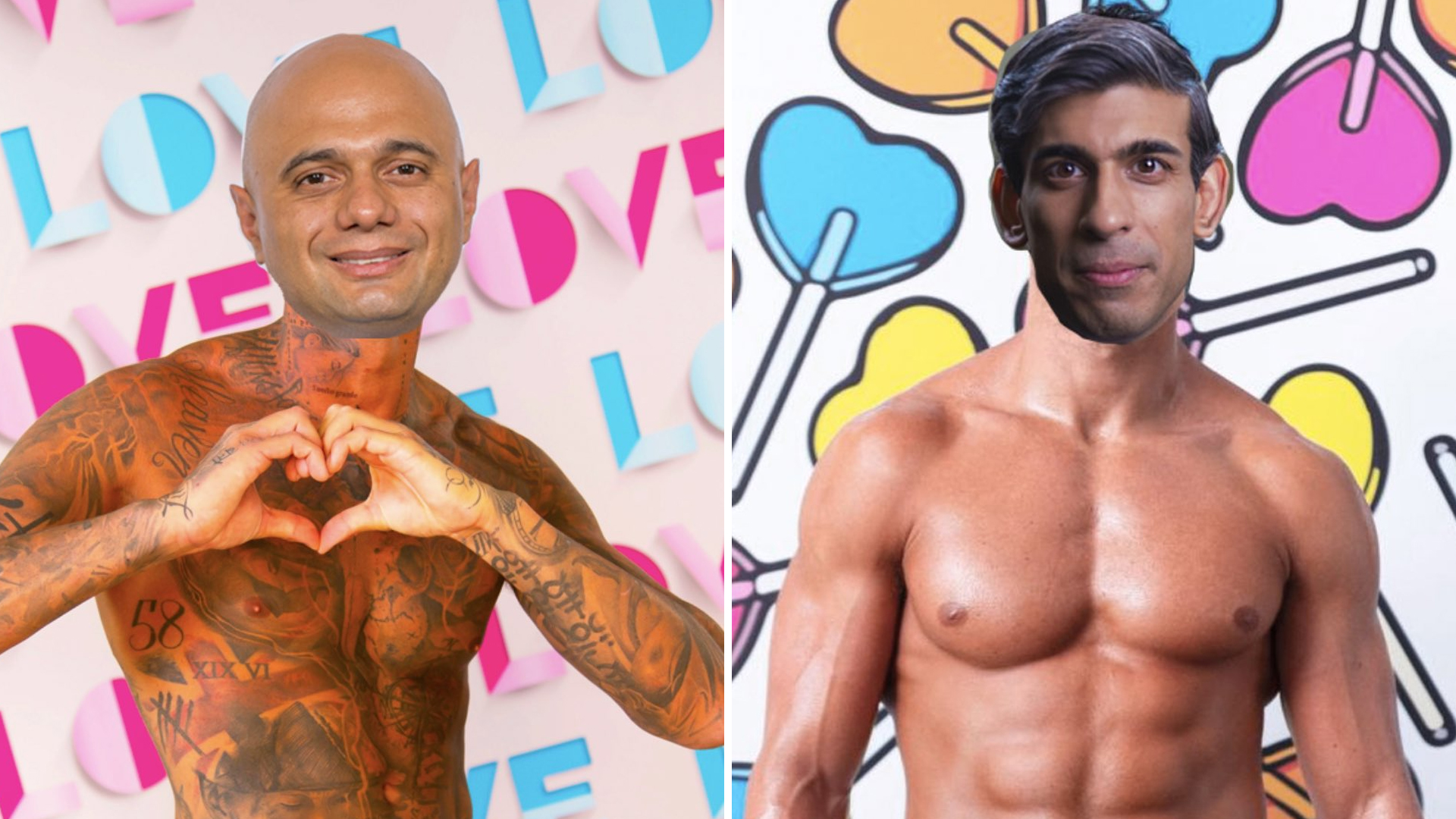 Rishi Sunak and Sajid Javid get turned into Love Island memes on Twitter