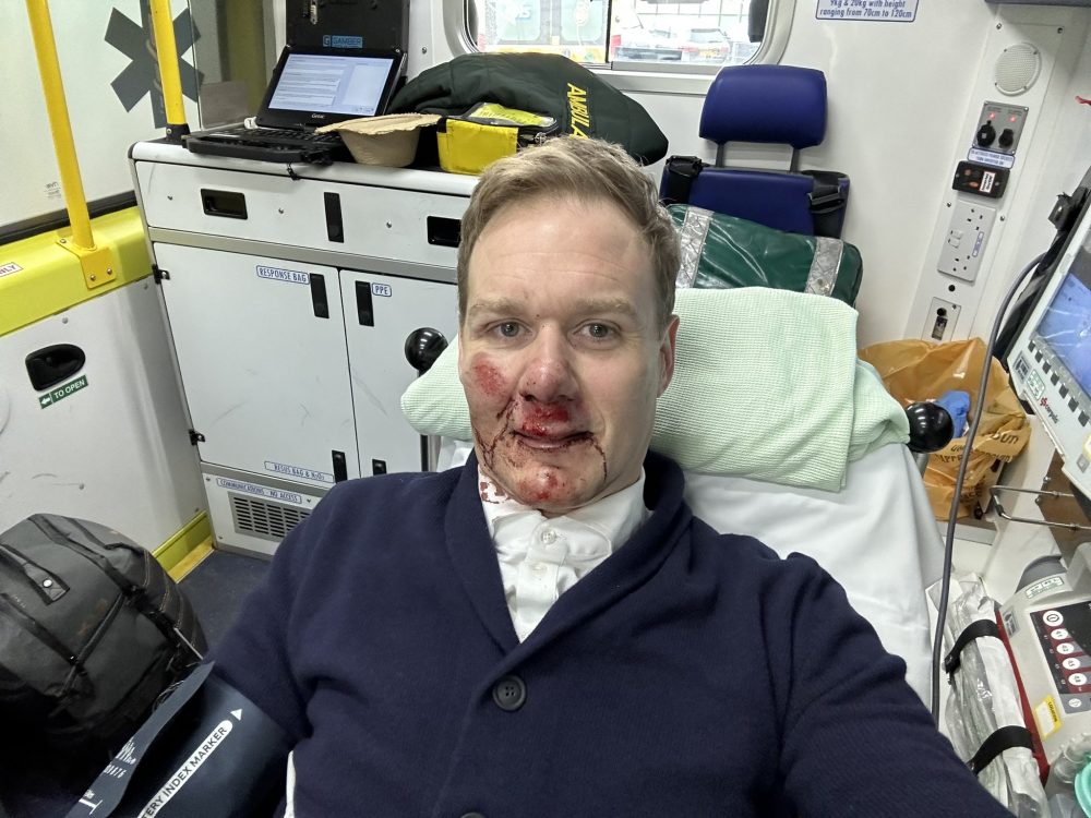 Dan was severely injured in the horror smash while riding his bike. Picture: TWITTER