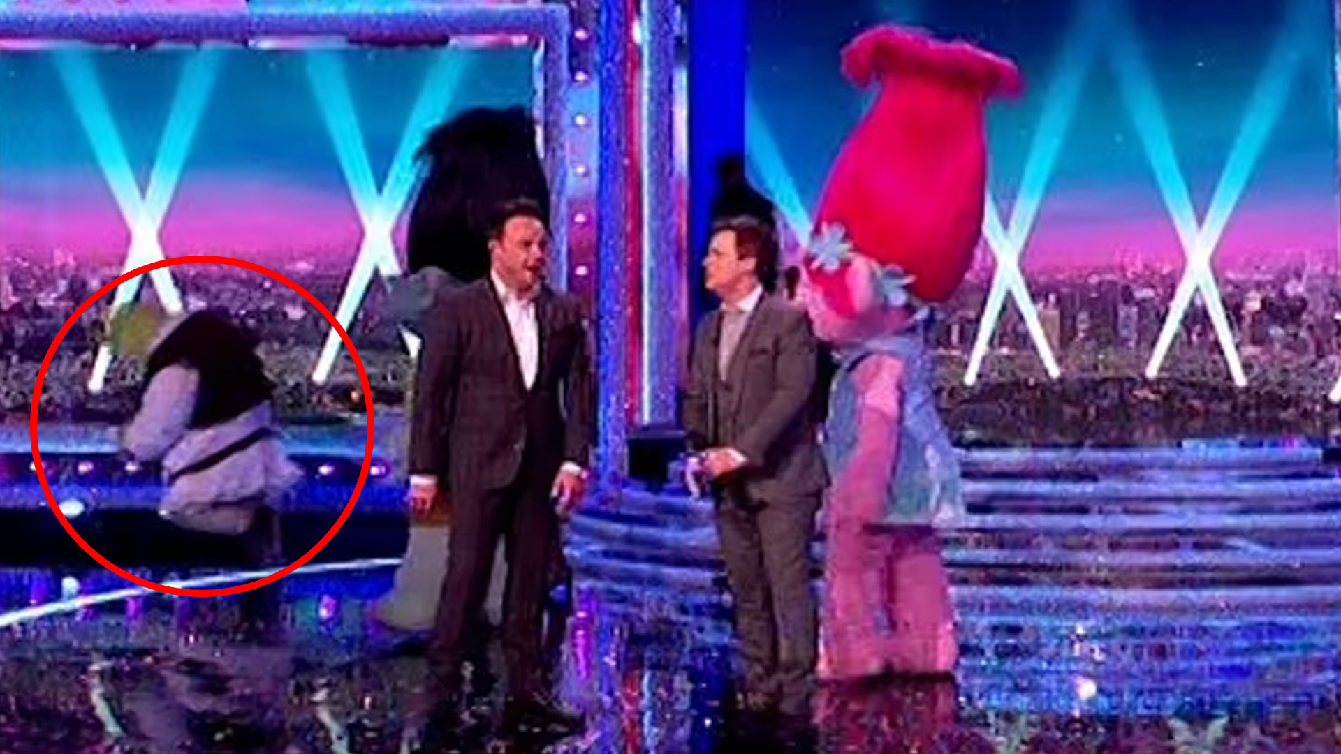 Saturday Night Takeaway in chaos as Shrek falls off ITV stage in live