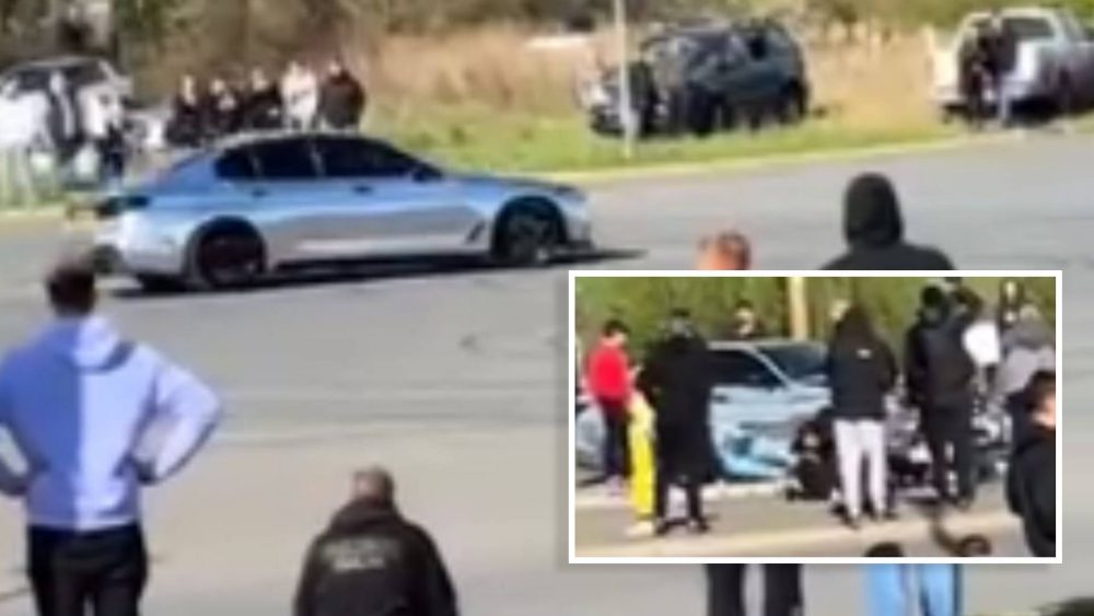 Idiot BMW driver ploughs into car meet crowds in crash outside British Motor Museum