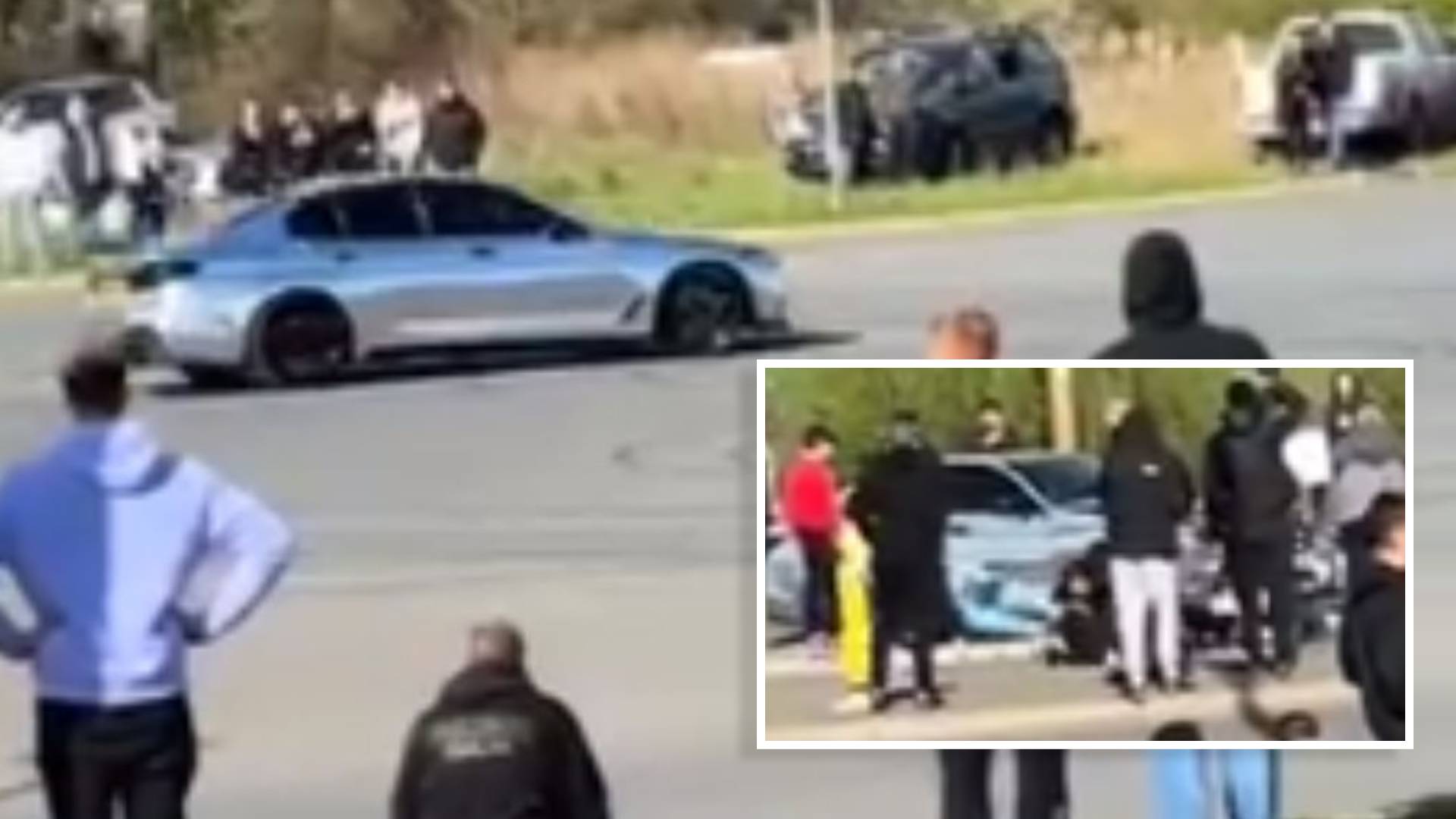 Idiot BMW driver ploughs into car meet crowds in crash outside British Motor Museum